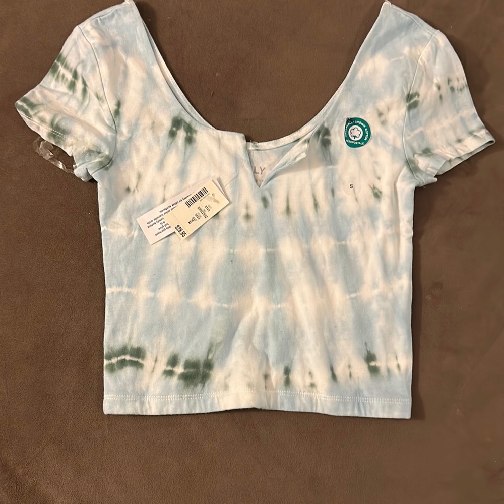 Aeropostale Tie Dye Crop Short Sleeve top